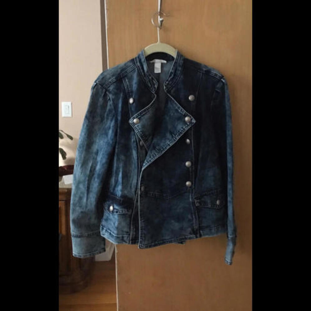 Indigo Threads Co. Sz L mottled blue Jean jacket Sz L